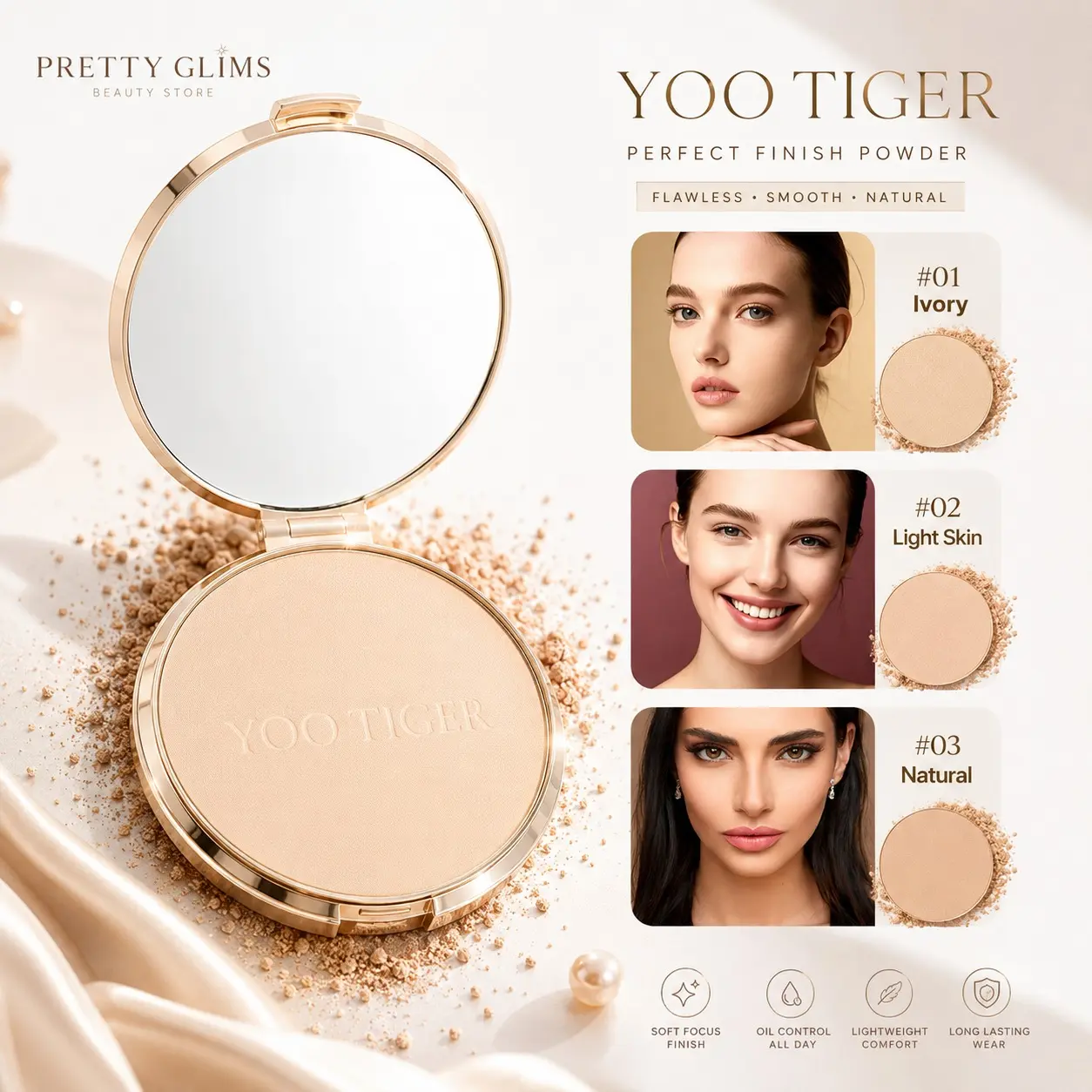 Pretty Glims ~ YOO TIGER Bedak Padat Alami Yoo Tiger Milk Coffee YOO TIGER Milk Coffee Bedak Padat Alami