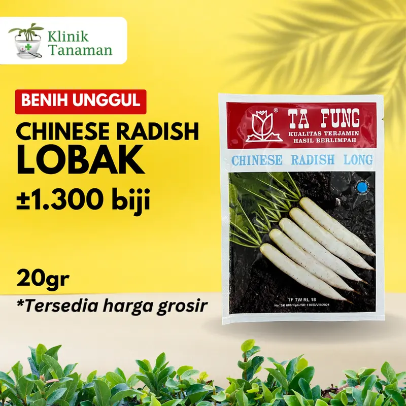 Benih Lobak Chinese Radish Long 20gr (1.300 Biji) Benih Lobak Ta Fung Bibit Lobak TaFung Bibit Ta Fung Benih Ta Fung Seed Benih Tafung Bibit Tafung Benih Sayur Sayuran Buah Tanaman Organik Hidroponik Kebun 0
