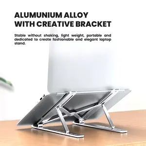 Stand Laptop Adjustable Ergonomic Plastik Portable Lipat Holder Meja Anti Panas dengan Desain Ergonomis dan Ventilasi Terbuka untuk Kenyamanan Bekerja