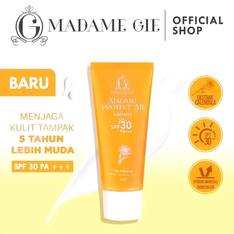 MADAME GIE  PROTECT ME SUNSCREEN SPF 30 PA+++ Extract Facial Wajah Vitamin 0