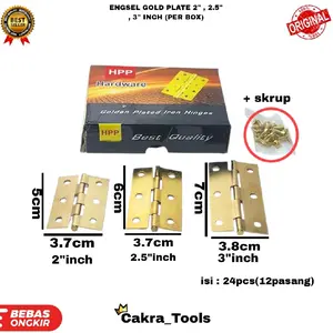 ENGSEL TIPIS GP GOLD PLATE 2", 2.5", 3" INCH / ENGSEL TIPIS GOLD PLATE (harga per box)