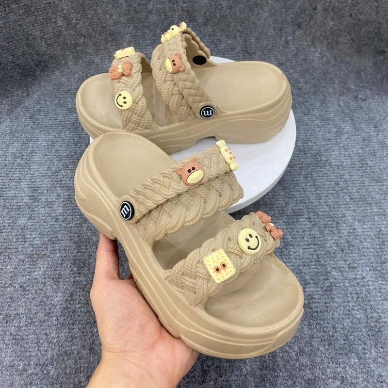 Dép Bánh Mì Nữ - Dép Sandals Quai Hậu Nữ Đế Cao Đế 5 Cm Đi Hậu Đi Lê Chất Liệu Eva Chống Trơn Trượt