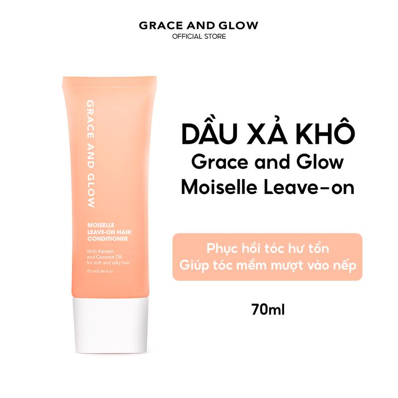  【Chợt giảm giá giới hạn thời gian  Kem dưỡng tóc suôn mượt Grace and Glow Moiselle Leave-on dưỡng và tạo kiểu tóc với Keratin và dầu dừa chống xơ tóc 70g 
