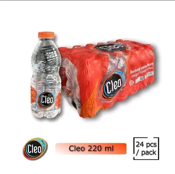 Cleo Air Minum 220 ml - Paket 24 pcs - Minuman Segar dan Higienis