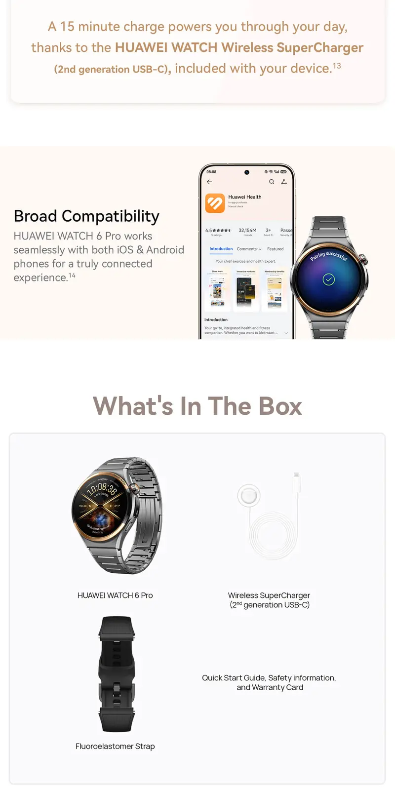HUAWEI WATCH 6 Series l Titanium Alloy & Nano-Tech Ceramic* l Health ...