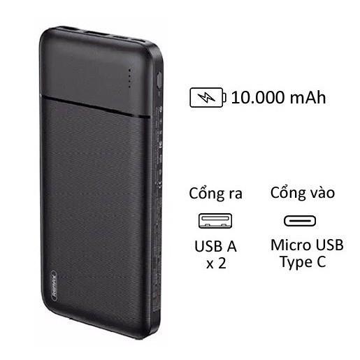Sạc dự phòng REMAX RPP 255 10000mAh chuẩn dung lượng sạc nhanh siêu bền bỉ hỗ trợ nhiều thiết bị điện thoại 1
