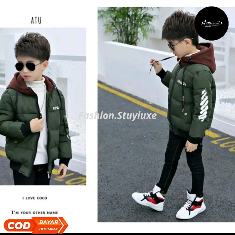 {Bisa COD) Jaket Winter Anak Terbaru Tebal hoodie Musim Dingin/Anti Badai Fashion 2