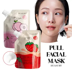 Facial Mask Buah Peach Strawberry Masker Peel Off Cerahkan Kulit Kusam Hydrating Glowing