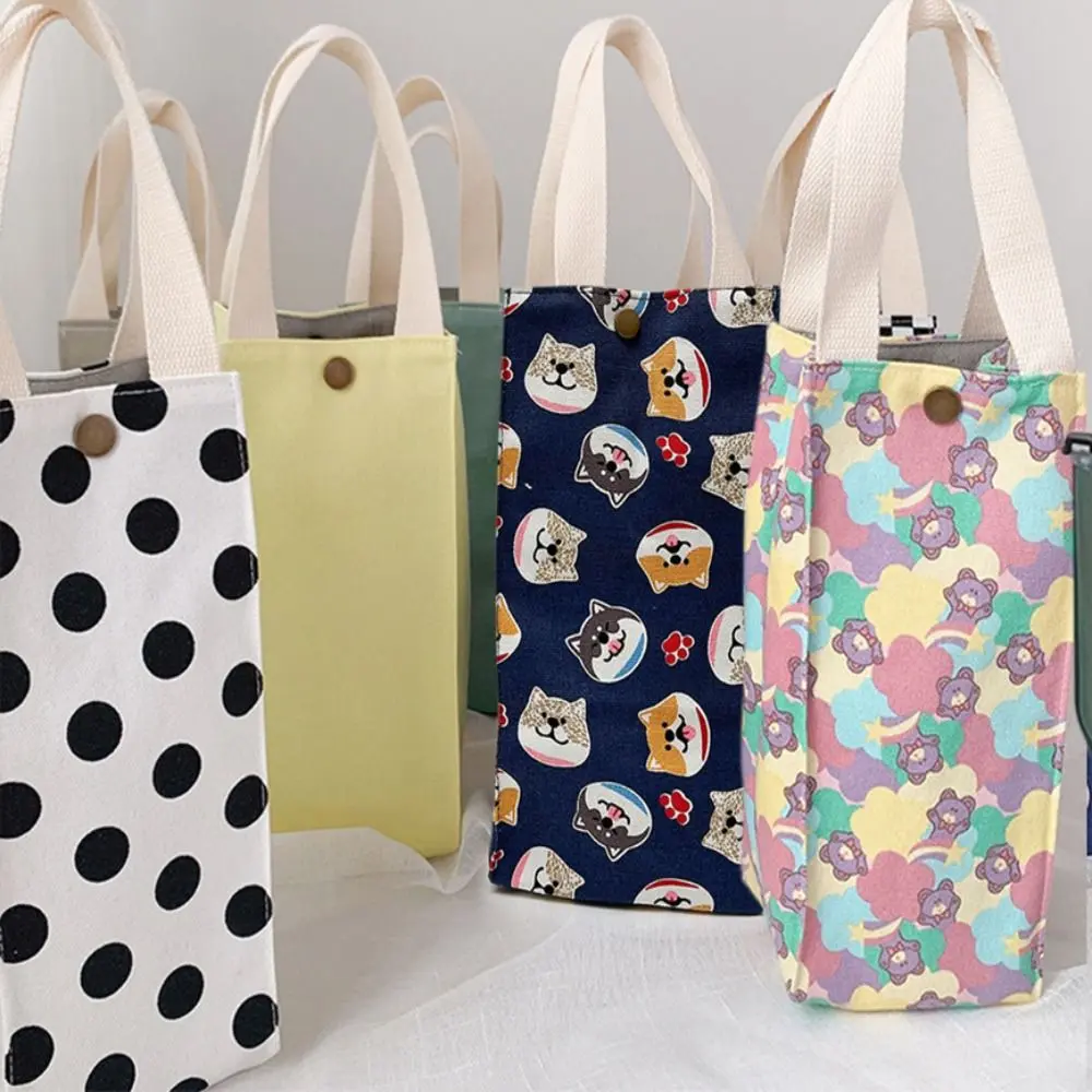 Canvas Cup Pouch Mug Holder Beverage Bag Cup Sleeve Tumbler Case Holder Water Bottle Bag