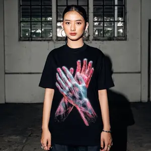 WRLD STUDIOS | Tshirt Noir Reguler Fit 20s Black Kaos Baju Pria Wanita Unisex