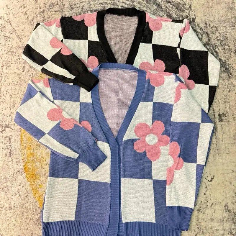 Cardigan rajut knit premium motif terbaru Knitwear Outer Wanita Atasan Tebal 0