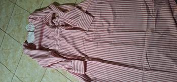 Product Review of LUXME 【ready stock】 Gaun Wanta Rok Panjang Lengan Panjang Lipatan Bergaris Warna Pink from R**2 0