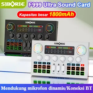 Siborie F999 Ultra Sound Card Audio USB External Layar sentuh Mixer Audio Live