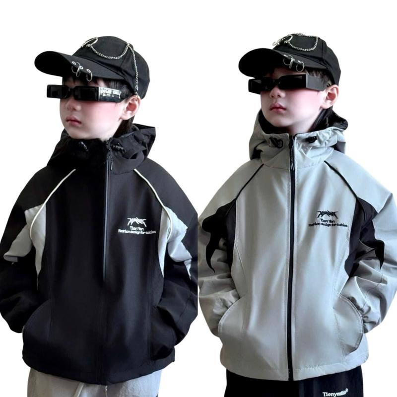 | Tiến Yến Kids | Áo khoác gió bé trai bông trần 2 lớp chống lạnh – Có mũ – Form rộng cá tính Hàn Quốc – Chất vải chắn gió dày dặn – Size 12–45kg aokhoacchobe 2025
