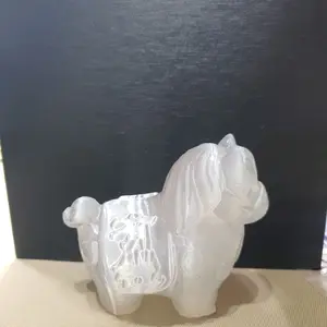 Natural Crystal Selenite Carving Horse