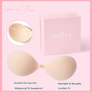 2025 brushed rubber round cup thickened three-dimensional chest stickers for women gathered up to support anti-sagging invisible breathable bra