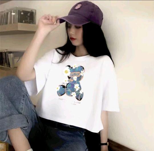 Product Introduction of Crop Top Wanita 3/4 Dewasa & Remaja Terbaru Combeb - Model Terbaru - Distro, Combed, Polos, Tebal, Kaos, Panjang, Katun, Oversize, Oblong Nyaman Cewek T-Shirt Tee Unisex 7