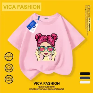 VICA FASHION Kaos Anak branded Import Bangkok Santai Fashion Bahan 100% Cotton Combed Sablon DTF Berkualitas untuk Cowok & Cewek Perempuan Size No 4-13