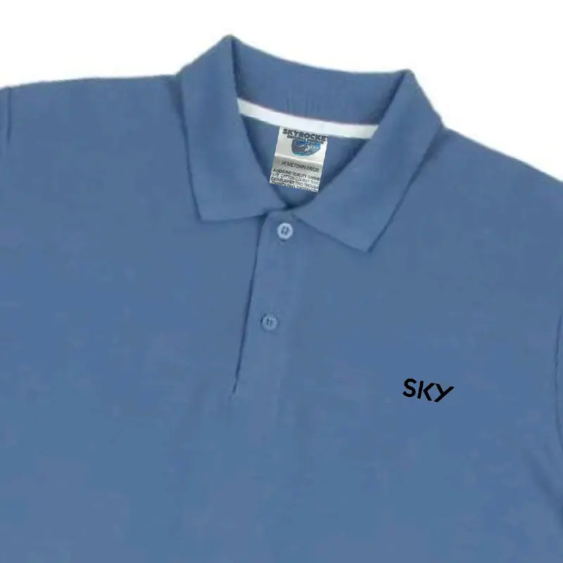 POLO T-SHIRT SKYROCKET.OFFICIAL STEEL BLUE TUA Distro 1