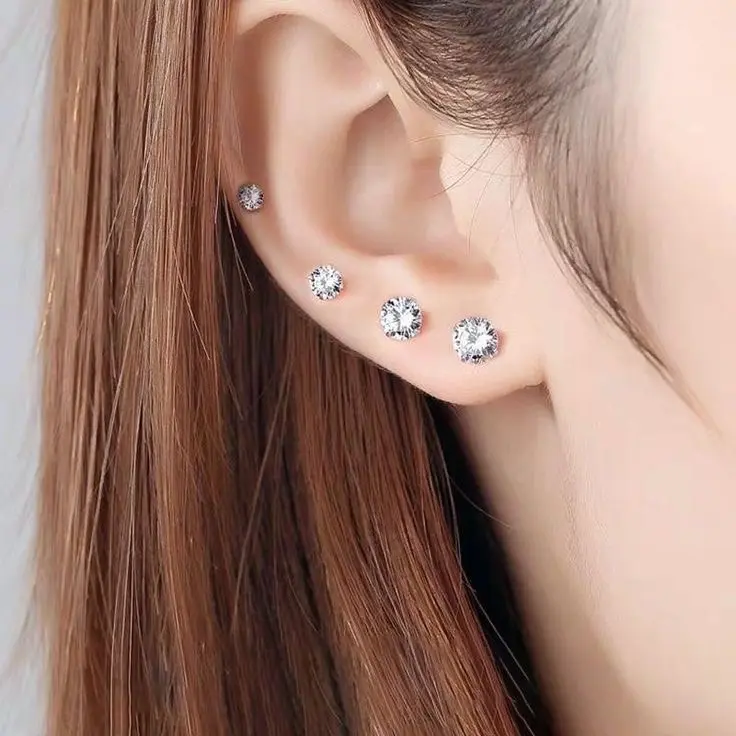Anting Magnet Permata Pria dan Wanita-Putih (Magnet Permata) - Earrings