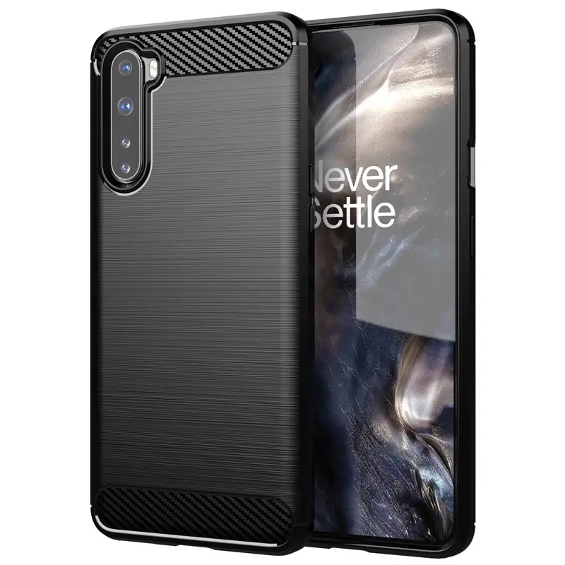 For OnePlus Nord Case Armor Carbon Fiber Silicone TPU Soft Casing One Plus Nord OnePlus OnePlusNord Back Cover Shockproof Case