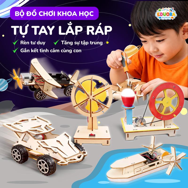 Bộ Đồ Chơi Khoa Học Tự Làm - Mô Hình Lắp Ráp Xe Đua, Thuyền Chạy Dưới Nước, Máy Bay, Máy Phát Điện... - Đồ Chơi Giải Trí, Rèn Tư Duy Khoa Học, Quà Tặng Cho Bé.