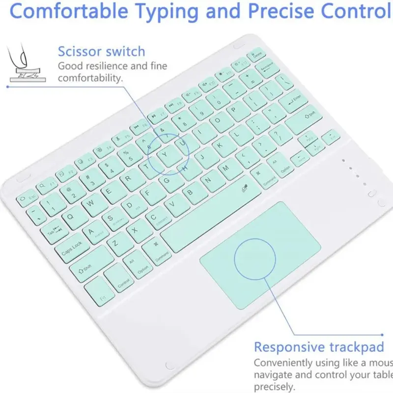 Case Tablet Universal Keyboard For Advan Tab A10 10.1" 2024 Advan A 10 10,1 Inch Premium Leather Case Wireless Bluetooth Keyboard Flipcase Flip Cover Bookcover Aksesoris 7