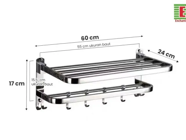Enchanting Rak Tempat Handuk Stainless Steel 304 Minimalis Elegan Anti Karat BT005 4