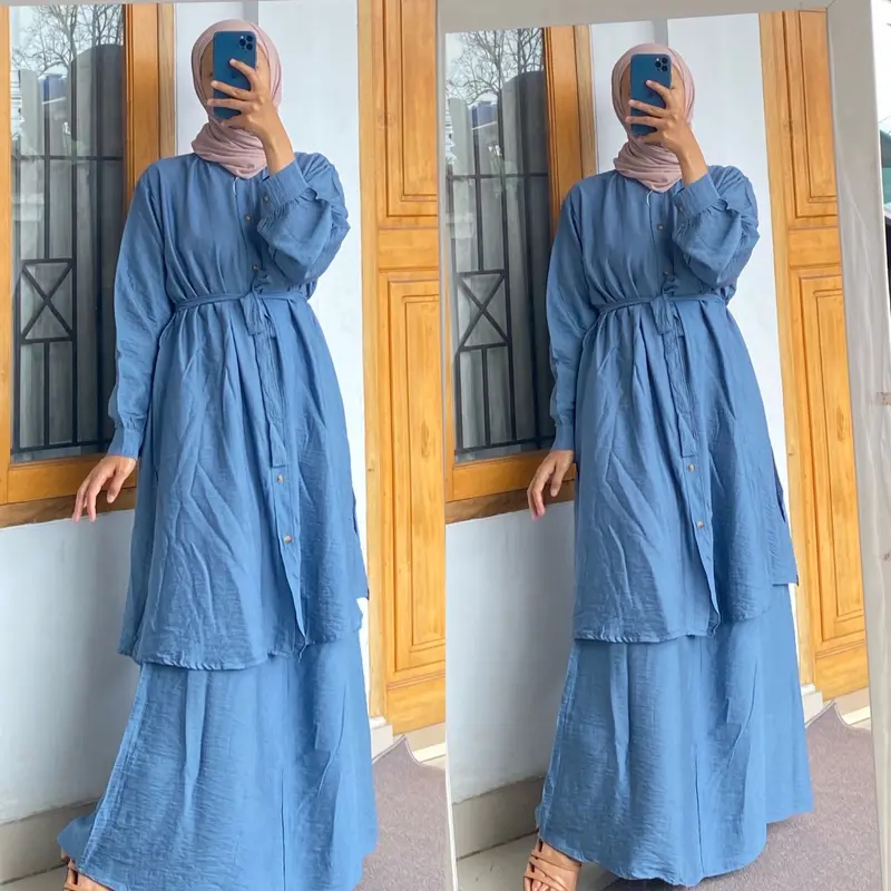 SET ROK ALIYA POLO LINEN PREMIUM AIRFLOW Baju Muslim Wanita 2