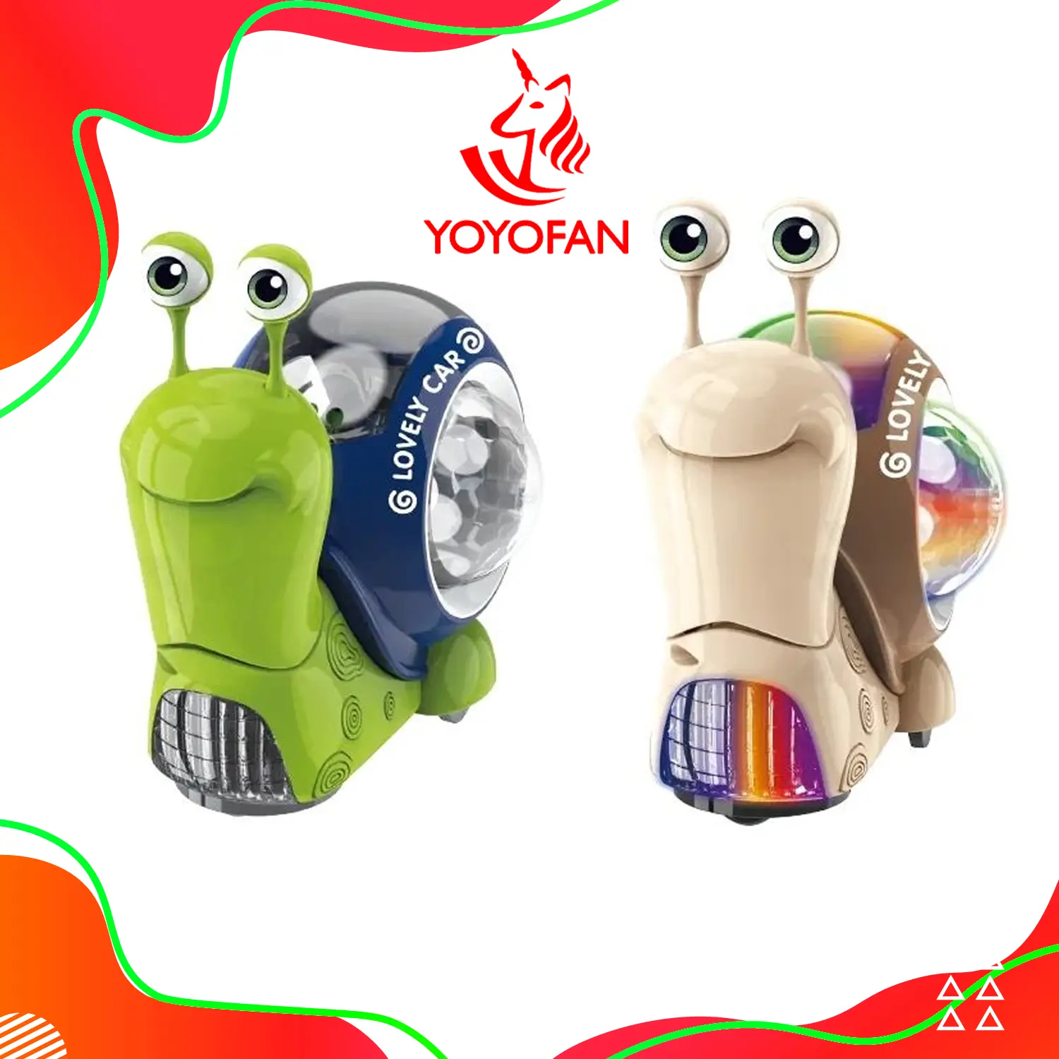 Mainan Siput Berjalan Otomatis Ada Lampu dan Musik SNAIL Bump And Go