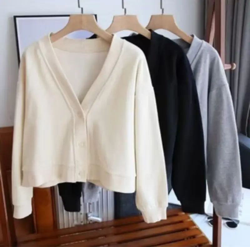 Cardigan Crop Lalisa | K-pop Style Sweater Cropped | Baju Wanita | Bahan Fleece Tebal Dan Lembut 0