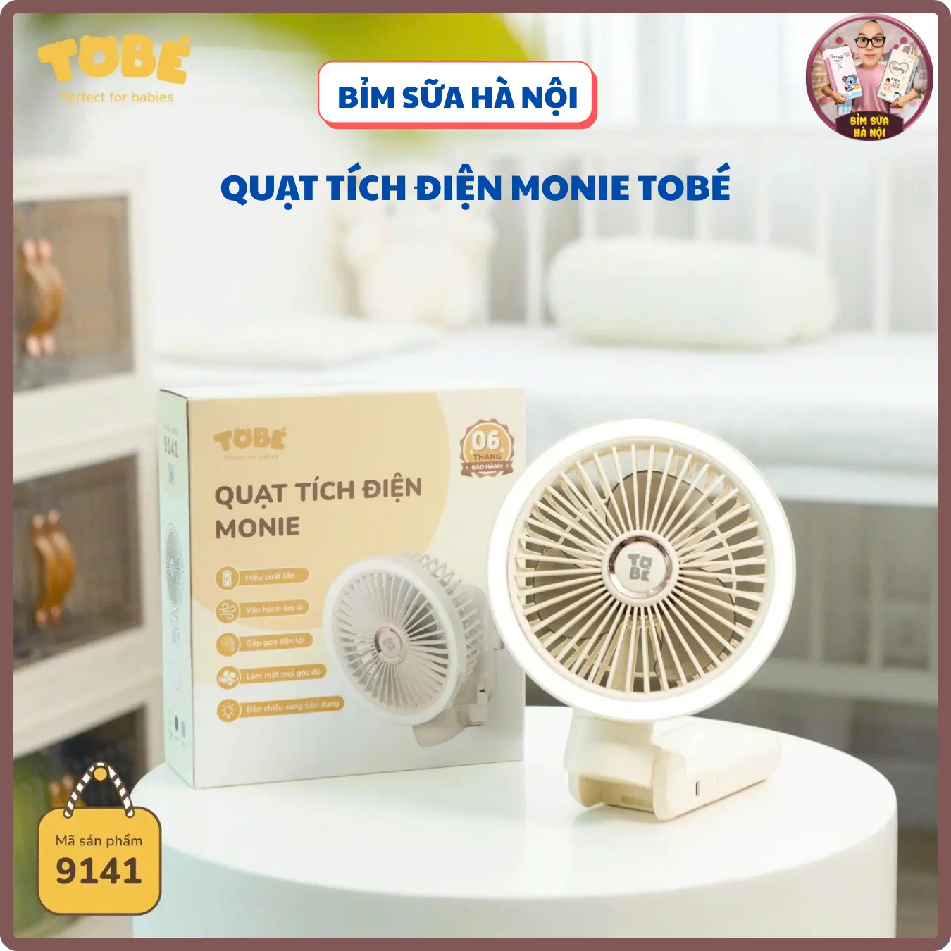 Quạt Kẹp Tích Điện Mini Tobé Pin 10.000 mah - Quạt Điện Mini - Fan, QuạT   Phụ Kiện quạt tích điện  pin trâu