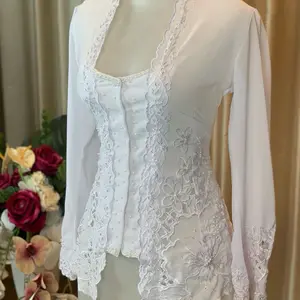 Kebaya creff bordir full kerawang full payet