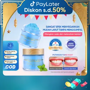 Bodyaccel Bubuk Gigi Pemutih Mutiara Probiotik-Menghilangkan Kekuningan dan Pemutih-Mengurangi Bau-Menyegarkan Nafas-Menghilangkan Plak Gigi