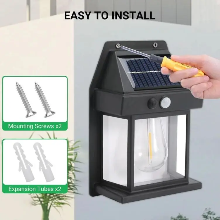 Solar Interaction Wall Lamp Lampu Dinding Lampu Hias Outdoor Taman Tenaga Surya Sensor Waterproof 3