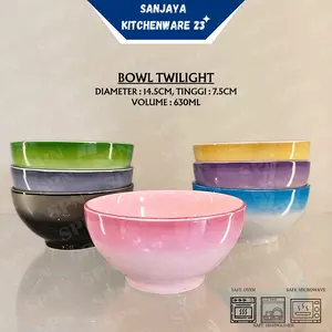 Kopin Mangkuk Sedang Keramik Porselen Model Twilight Cocok Untuk Mie 1 Porsi | Sanjaya Kitchenware