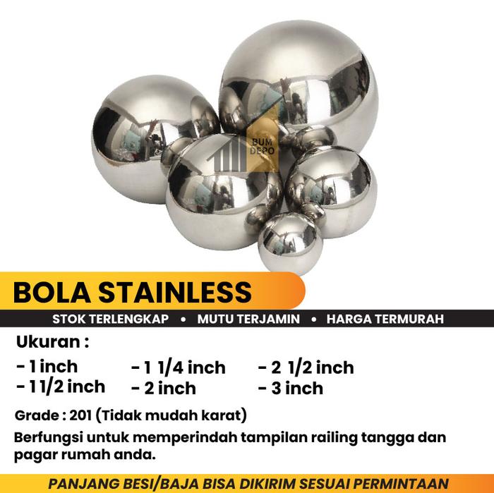 Jual BOLA STAINLESS 2 1/2'' VARIASI RAILING TANGGA / PAGAR RUMAH ...