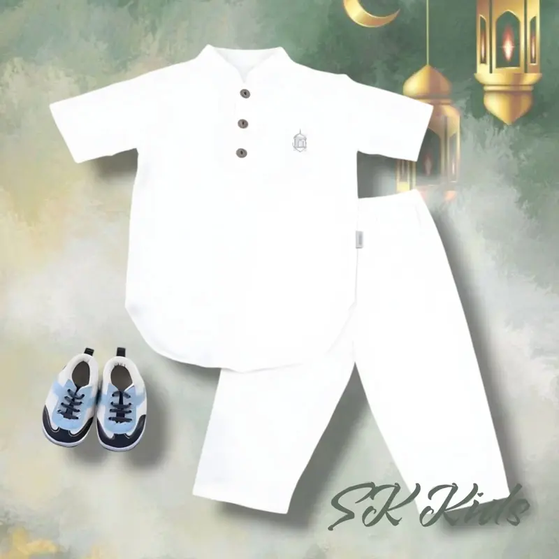 Setelan Koko Anak Laki-Laki Usia 6 Bulan-10 Tahun Bahan Katun - Muslim - Baju Nyaman Pendek 2