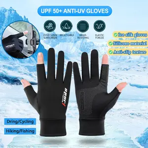 Sepasang Sarung Tangan Motor Sepeda Pria Wanita Ice Silk Gloves Anti Slip Es Sutra Anti Air Touch Screen