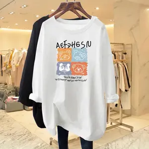 Kaos Oversize Wanita Lengan Panjang / BAJU Kaos Distro WANITA Oversize / Baju Kaos Distro / Kaos Wanita kekinian COD SIZE L,XL,XXL Santai Atasan Oblong Motif Nyaman
