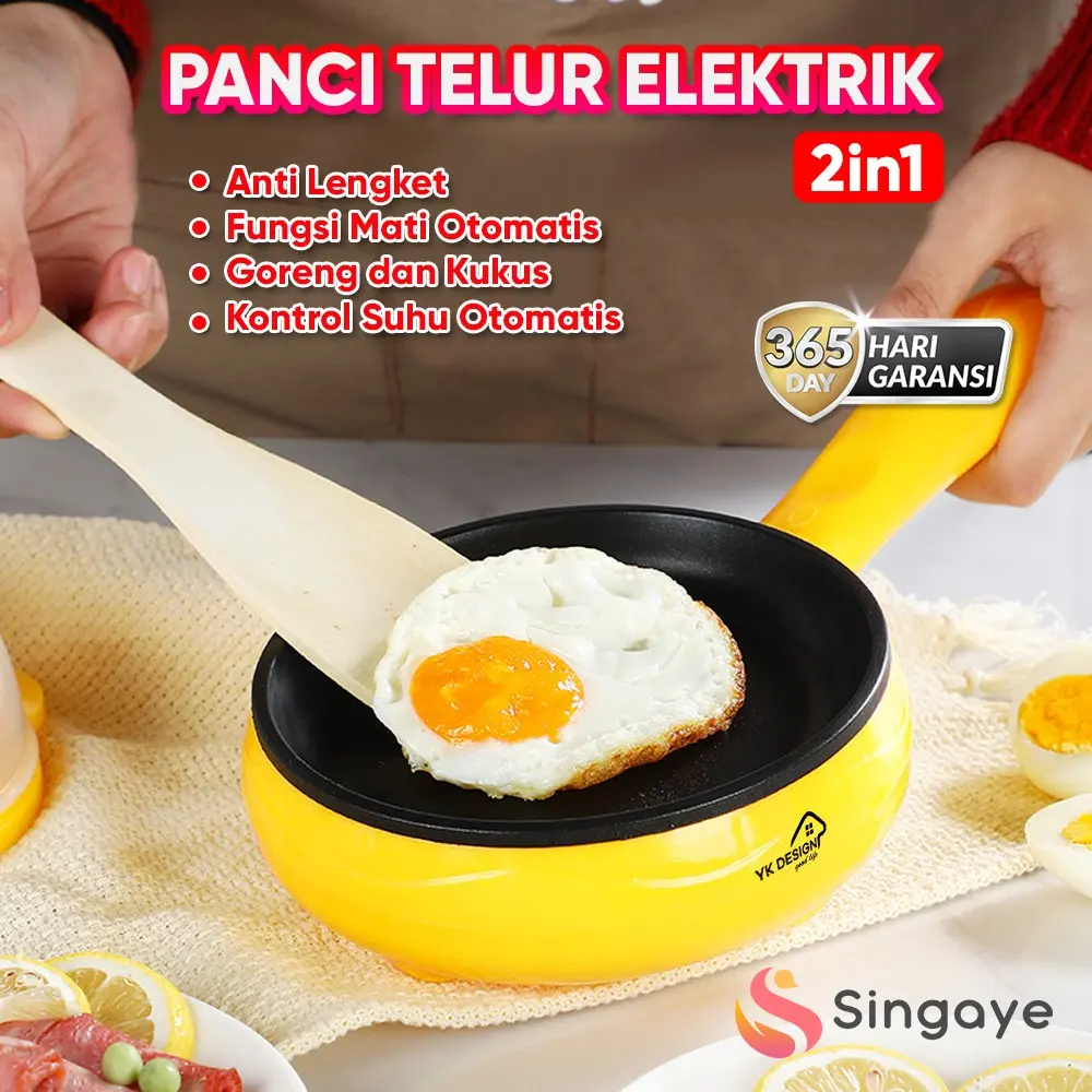 SINGAYE Panci Elektrik / Goreng , Rebus Pancake Egg Boiler / Perebus Telur Daya 350Watt YK-806