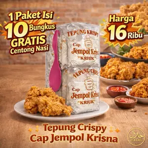Tepung Crispy Cap JEMPOL KRISNA “Kriuk” || 1 pack  isi 10 Free Centong Nasi (BESAR)