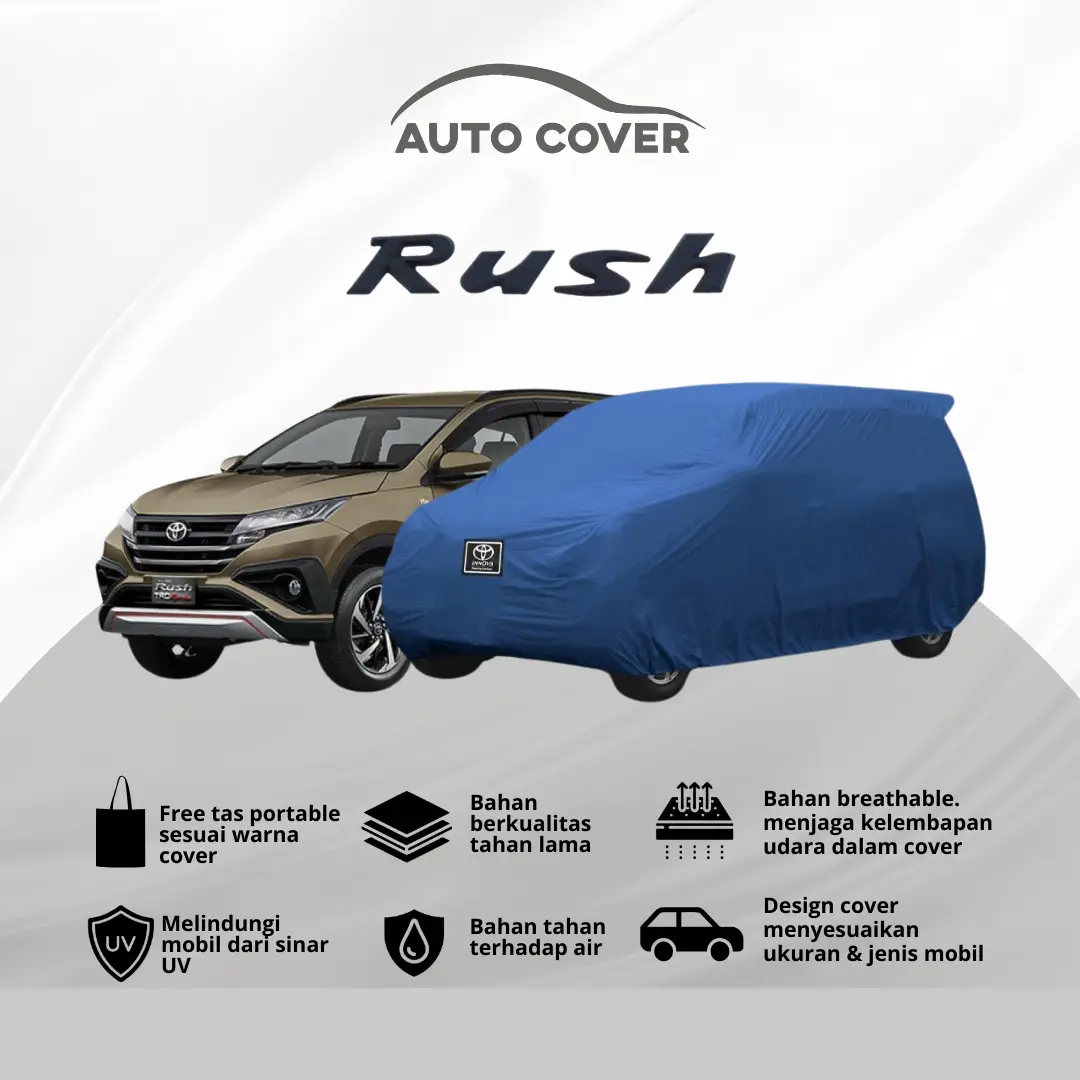 Autocover Indonesia Cover Mobil RUSH GR SPORT | Body Car Premium, Rocky, Superior, Extreme, 4 LAYER, 5 LAYER | Polos, Strip 1, 2 , Kombinasi Warna | Mantel Sarung Selimut Tutup Penutup Jas Hujan Body Mobil Car Waterproof