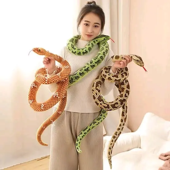 BONEKA ULAR PANJANG 2 METER JUMBO PANJANG MOTIF ULAR ASLI