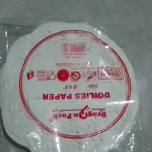 (isi 100 pcs) Paper Doyleys 5.5" Inch Kertas Doilies 14 cm Alas Toples 1/2 kg Renda Round White Dragon Pack Doyleys 5,5"