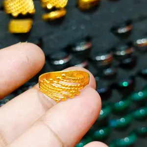 cincin koin 91 motif menir sepuh emas 24k,awet dipakai detiap hari