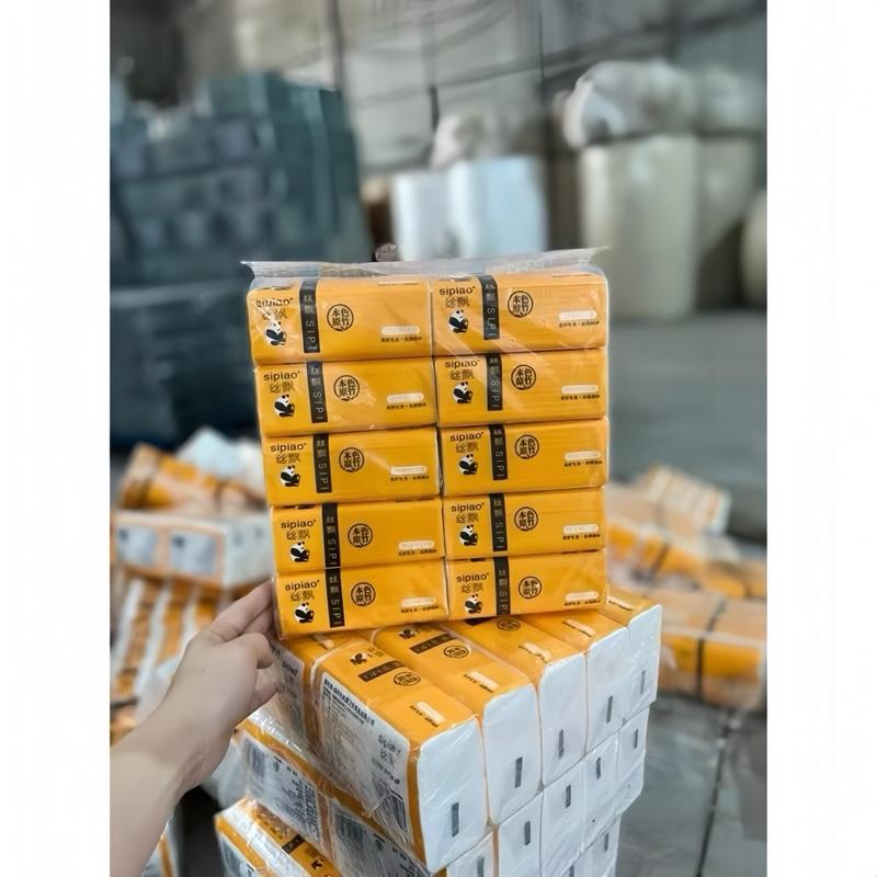   Hàng loại 1  10 gói khăn giấy Sipiao gấu trúc trắng 3 lớp dày dặn mềm mịn an toàn 