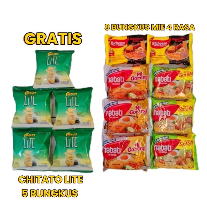 Jual [GRATIS 5 CEMILAN SNACK], PAKET SERBA GRATIS Mie / Noodle Nabati ...