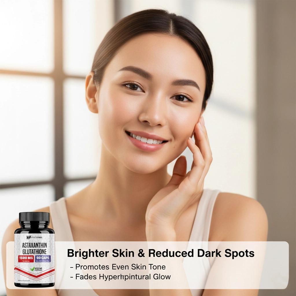 Astaxanthin glutathione Spesial Ramadan Menangkap radikal bebas, melindungi hati, dan meningkatkan elastisitas kulit.