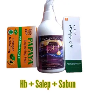 Handbody collagen ungu salep arab dan sabun pepaya (paket lengkap) isi 3